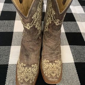 CORRAL WOMEN'S CRATER WITH BONE EMBROIDERY WESTERN BOOTS - SNIP TOE